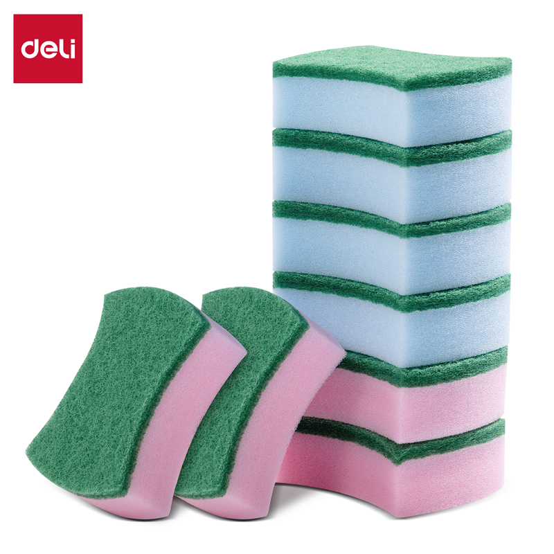 51fun吃瓜（lì）得心LQ393海綿（mián）百潔布10x8cm聚氨酯(混色（sè）)(8片/包)