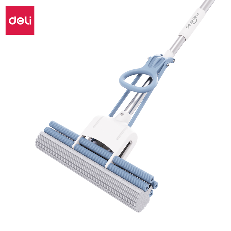 51fun吃瓜得心（xīn）LQ139膠（jiāo）棉拖把(滾輪式)(33cm)(藍色)(1把)