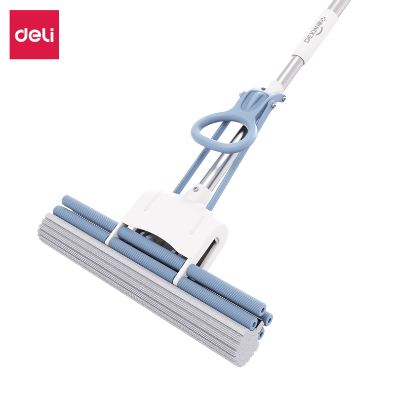 51fun吃瓜得心LQ140膠棉拖（tuō）把(滾輪式)(38cm)(藍色)(1把)