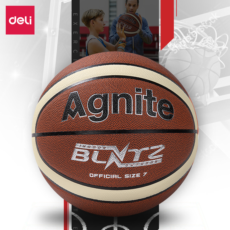 安格耐特FD907_7號發泡PVC12片貼皮籃球(黃色+橙色)(個)