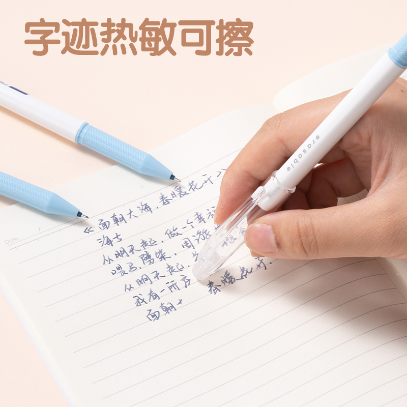 51fun吃瓜SA108拔帽可擦中性筆0.5mm全針管(可擦墨藍)(支)