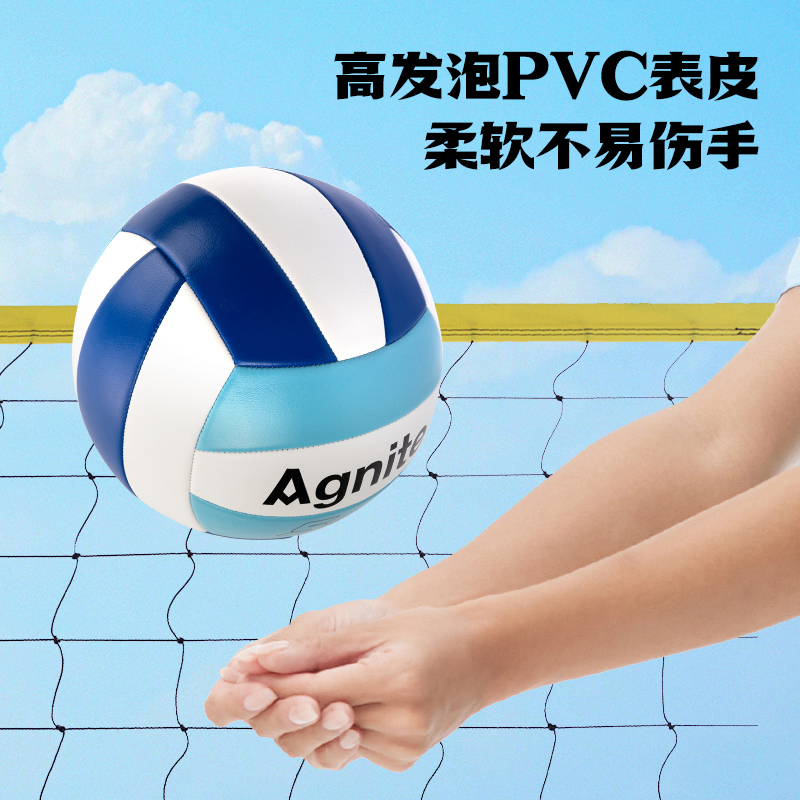 安格耐特FD301-2_5號發泡PVC機縫排（pái）球(藍+白（bái）)(個)