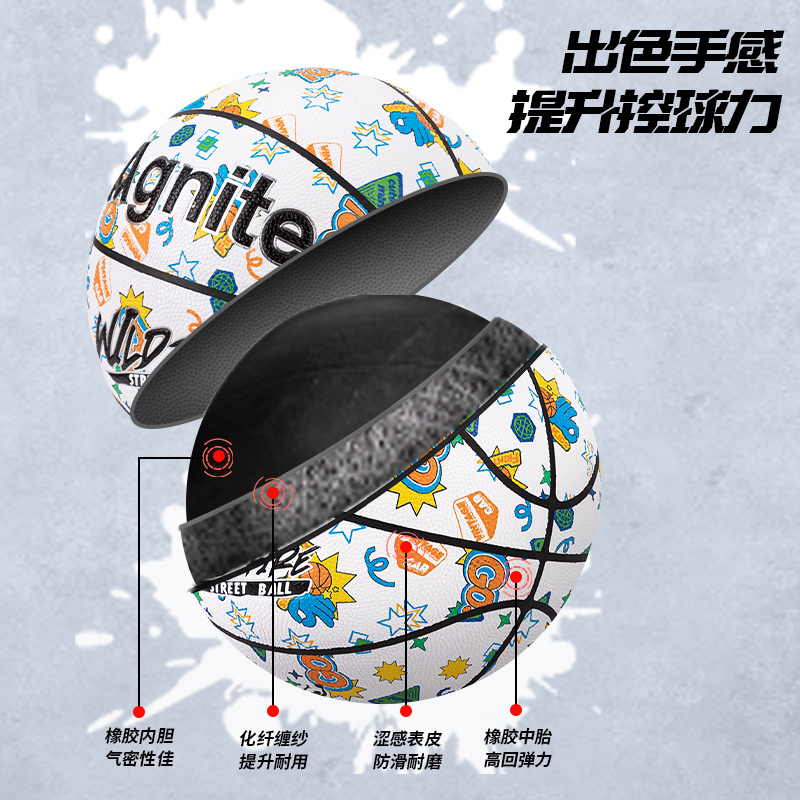 安格（gé）耐（nài）特FD114_5號發泡PVC貼皮籃球(黃色+藍色（sè）)(個)