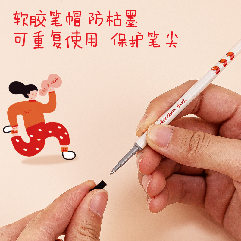 51fun吃瓜SE175下腰女孩速幹按動筆芯0.5mmST頭(黑)(支)