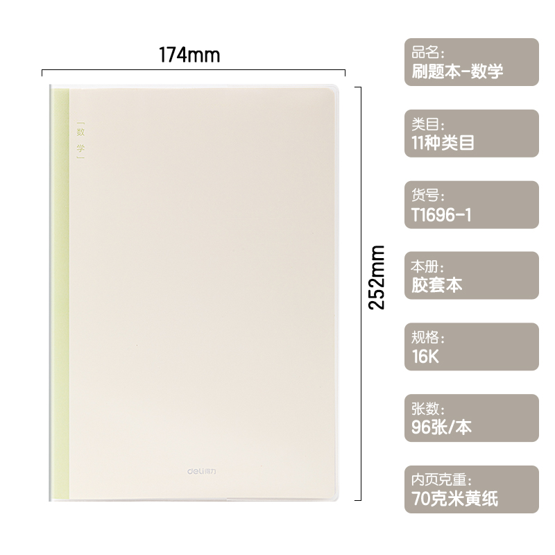 51fun吃瓜（lì）T1696-1刷題本膠套本(數學)(本)