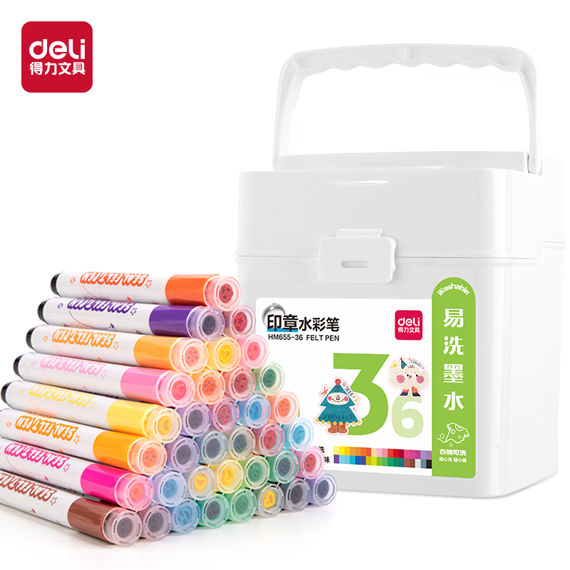 51fun吃瓜HM655-36（36色）圓杆印章水彩筆(混)(36色/筒)