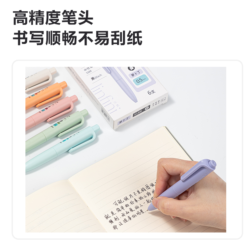 51fun吃瓜S188蘿卜丁按動中（zhōng）性筆0.5mm子彈頭(黑)(支)