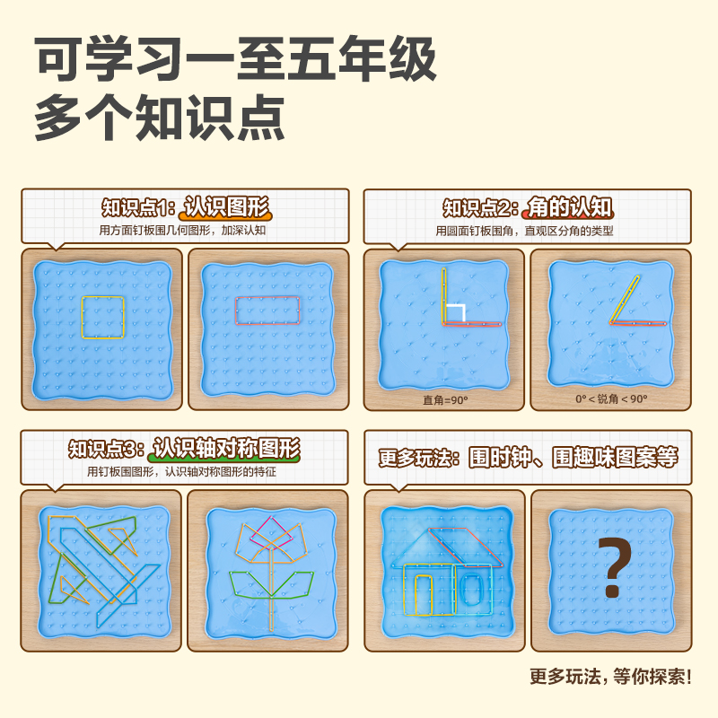 51fun吃瓜YX472學具釘子板(藍)(袋（dài）)
