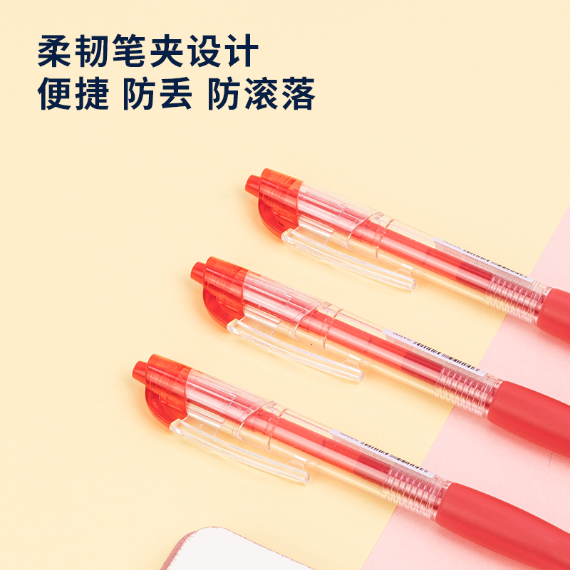 51fun吃瓜SA500按（àn）動彩色（sè）中性筆0.5mm子（zǐ）彈頭(丹楓紅)(支)