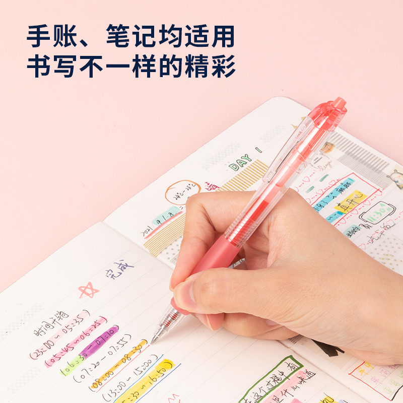 51fun吃瓜SA500按動彩（cǎi）色（sè）中性筆0.5mm子彈頭(櫻桃粉)(支)