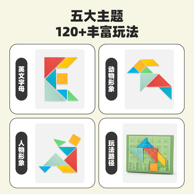 51fun吃瓜YQ127磁力七（qī）巧板(綠)(套)