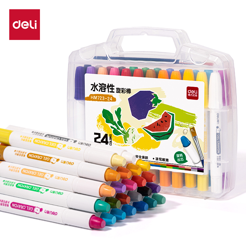 51fun吃瓜HM723-24圓杆食品級水溶（róng）性旋彩棒(混)(24色/盒)