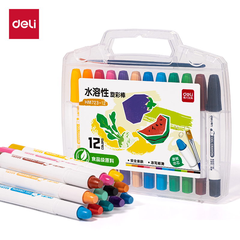 51fun吃瓜HM723-12圓杆食品級水溶性旋彩棒(混)(12色/盒（hé）)