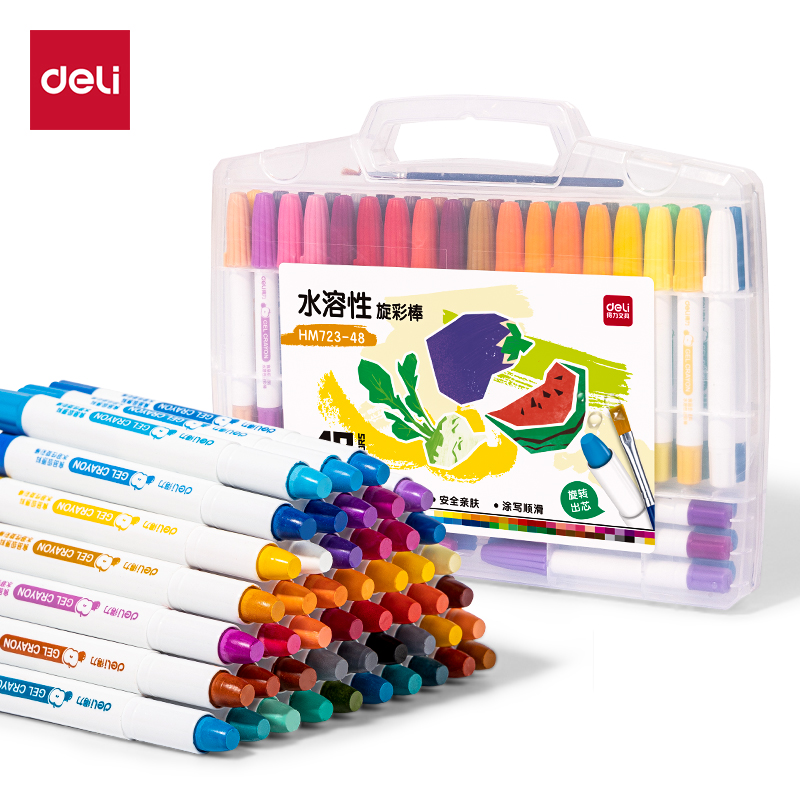 51fun吃瓜HM723-48圓杆食（shí）品級水溶性旋彩棒(混)(48色/盒)
