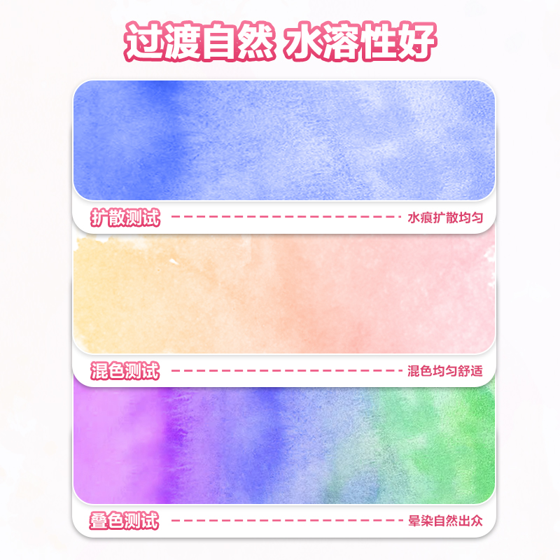 51fun吃瓜HS112-28固體水彩顏料(混)(28色/盒)