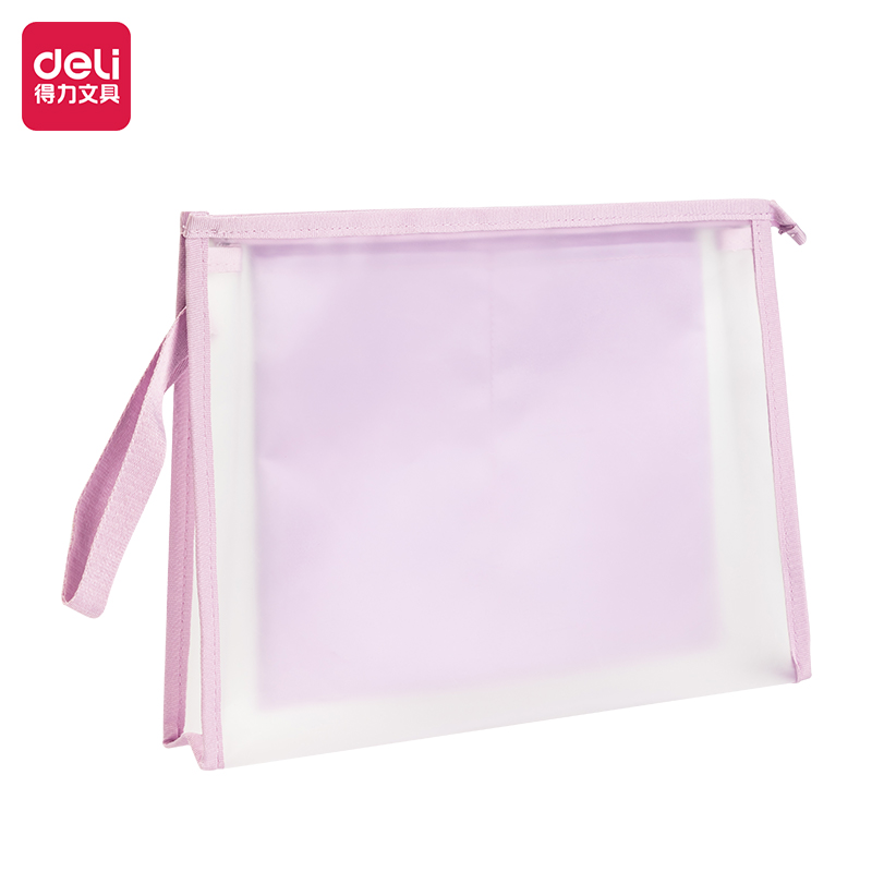 得（dé）力PP109_A4果凍晴天EVA手提大背寬拉鏈袋(紫)(個)