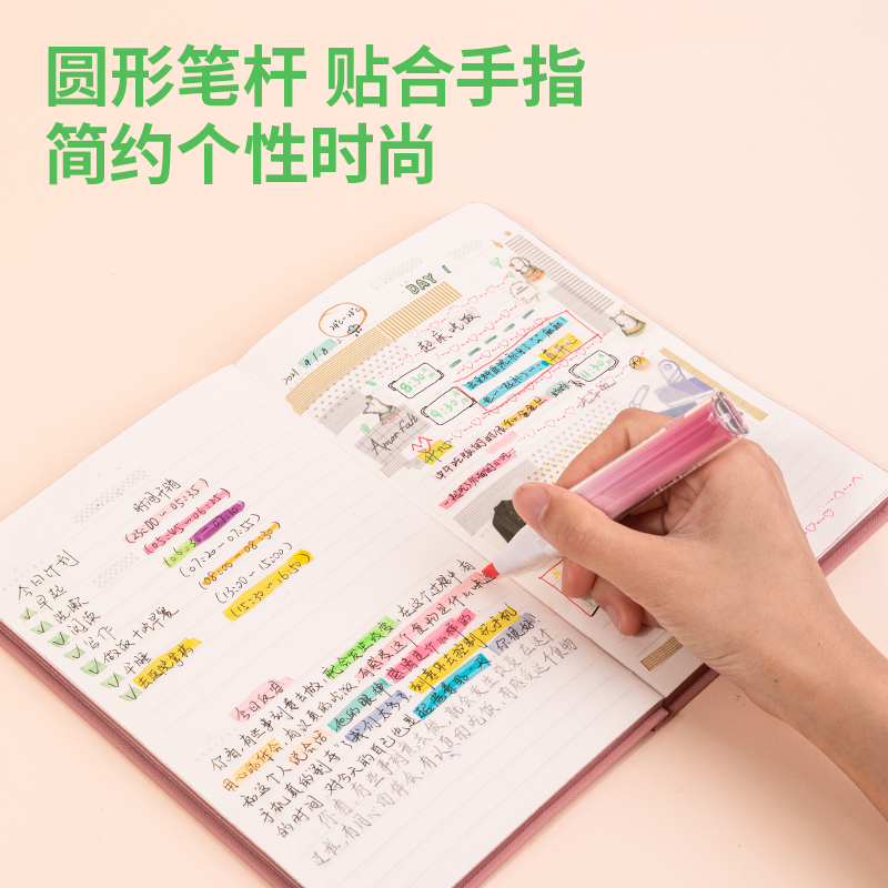 得（dé）力SK176柔彩熒光筆夢境花園(混)(3支/套)