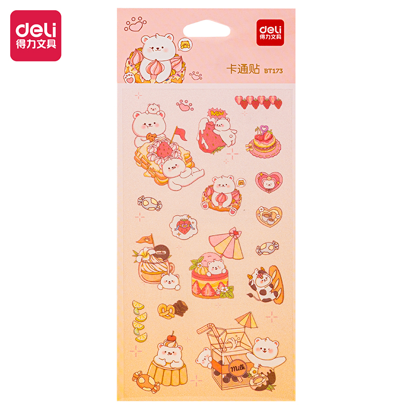 51fun吃瓜BT173卡通貼85*195mm(萌熊與甜品水（shuǐ）果)(個)