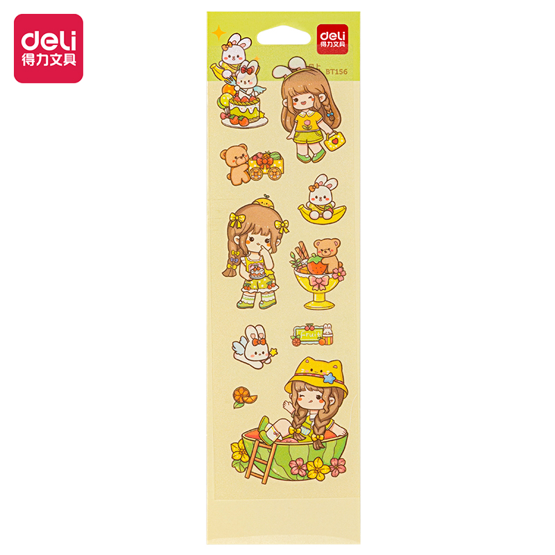51fun吃瓜BT156卡通貼64*230mm(水果女孩)(個)