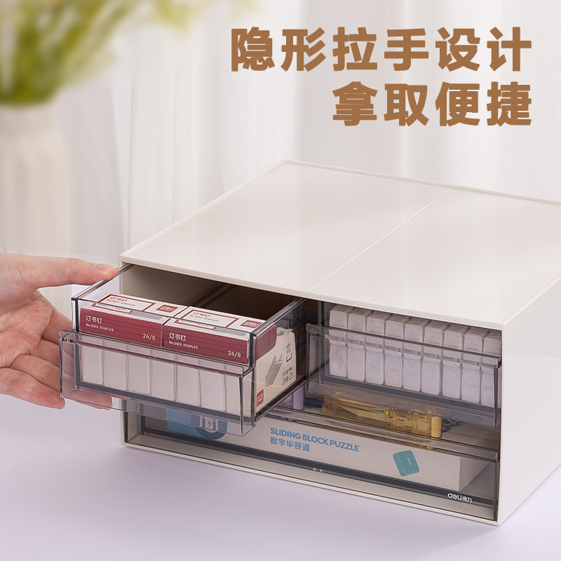 得（dé）力PK122桌麵收納盒(白色)(個)