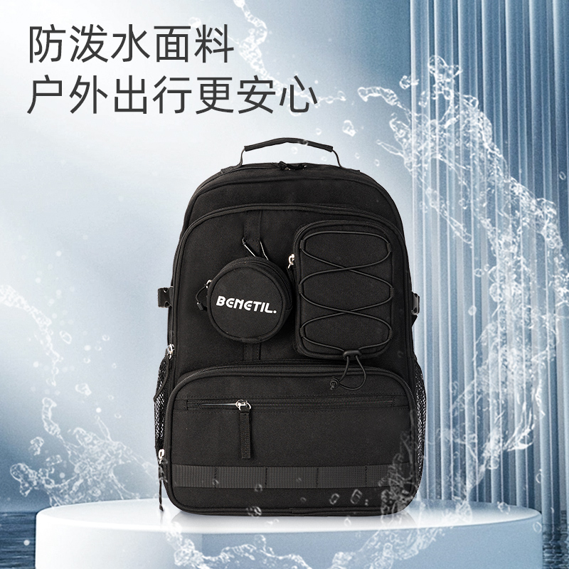 51fun吃瓜BB154大容量初高中學生書包(黑)(個)