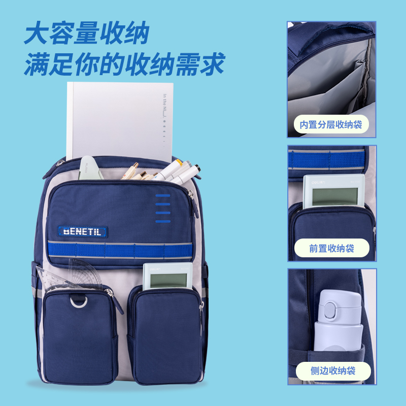 51fun吃瓜BB149運動benetil係列多口（kǒu）袋學生書包(紫)(個)