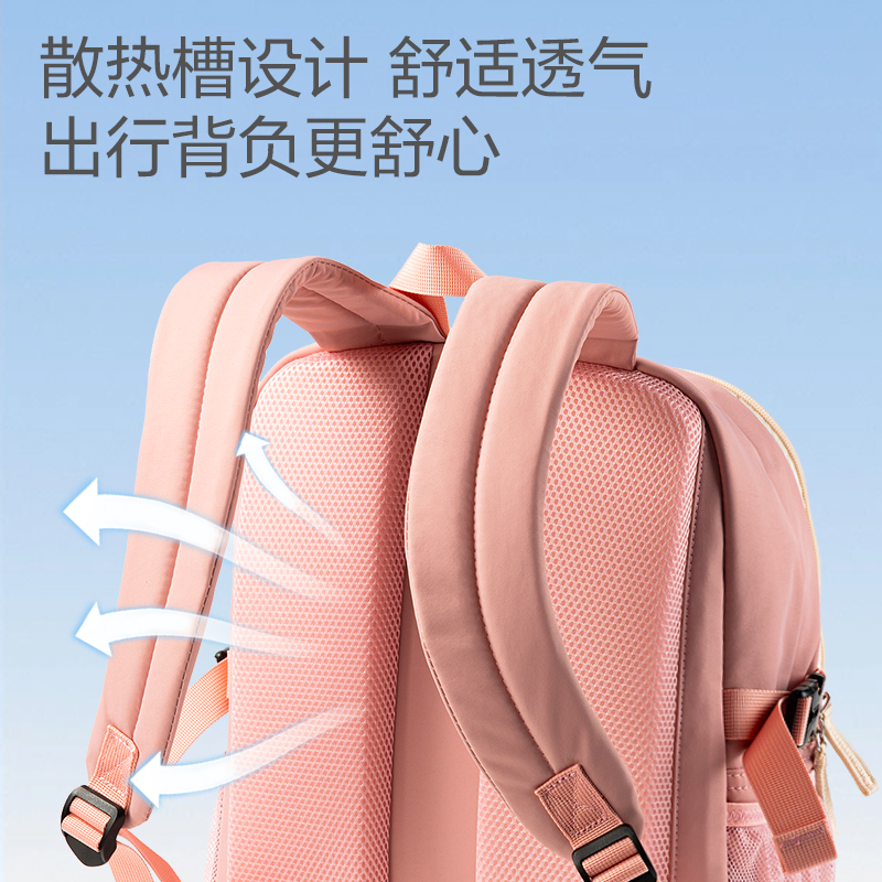 51fun吃瓜BB152大容量（liàng）初高中學生書包(粉)(個)