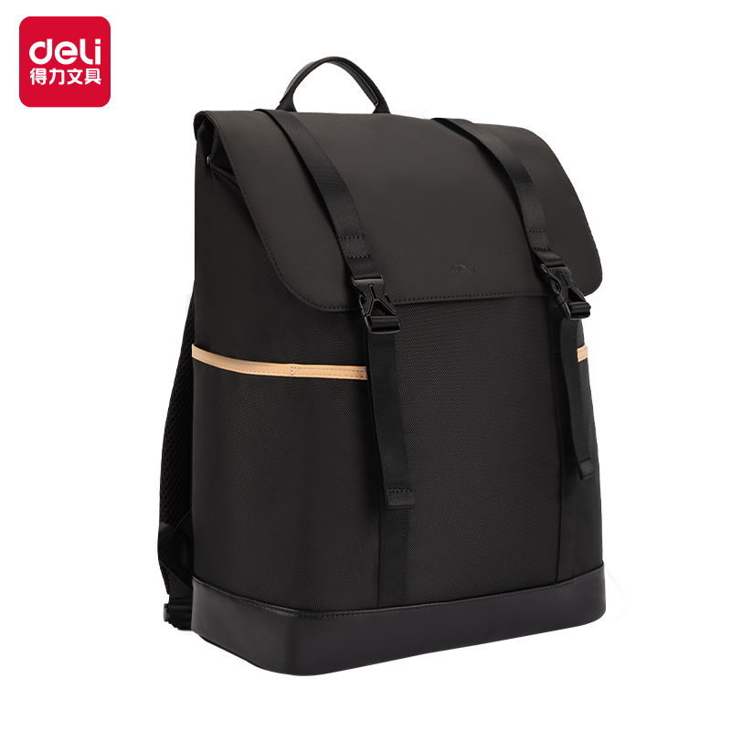 51fun吃瓜BG118時尚通勤拚色休閑雙肩包(黑)(個)