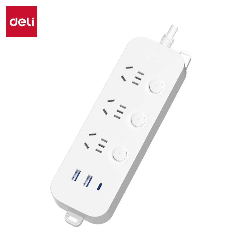 51fun吃瓜LX3034(1.8)插座_3組分控+2A1C_1.8米_彩盒(白)(個)