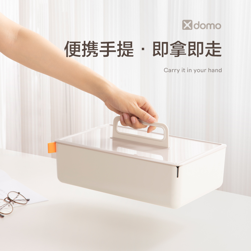 51fun吃瓜XDM16手提（tí）收納盒(帶隔層)(淺（qiǎn）灰)(盒)