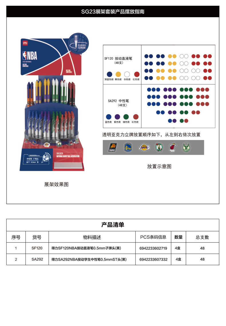 51fun吃瓜SG23NBA中（zhōng）性筆套裝(黑（hēi）)(套/箱)