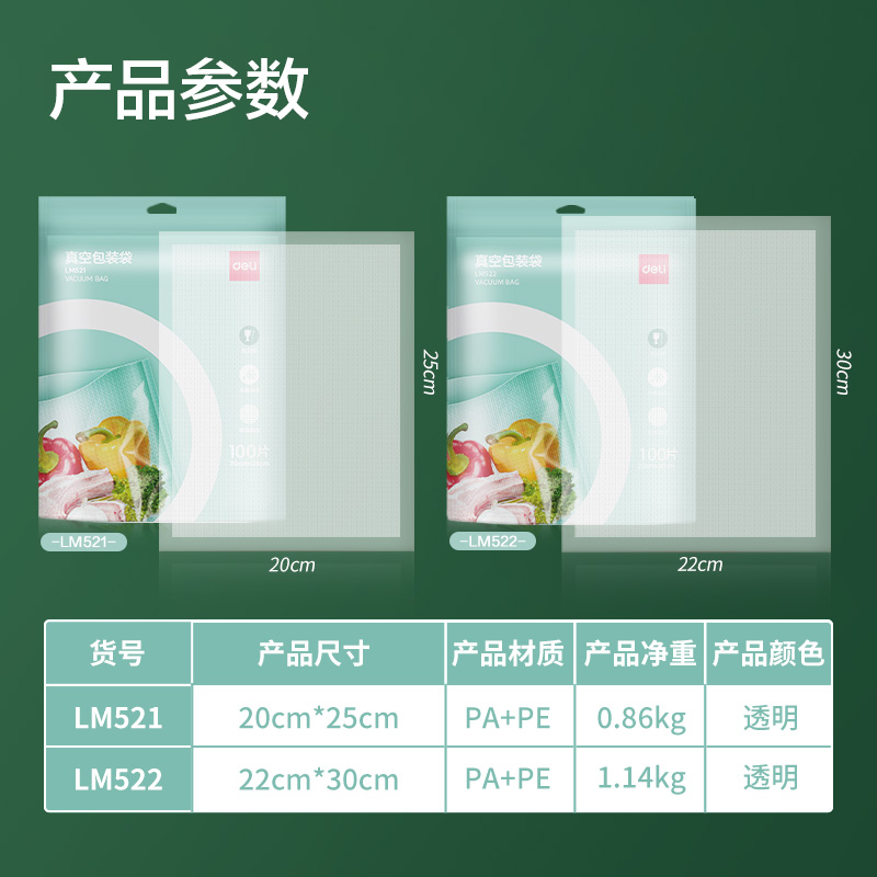 51fun吃瓜LM522真空包裝袋22*30CM(本色)(100片/包（bāo）)