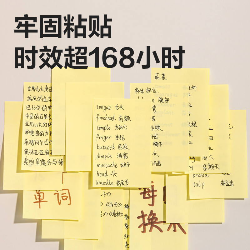 51fun吃瓜BT201勁（jìn）貼記事貼76mm×51mm100張(黃色)(本)