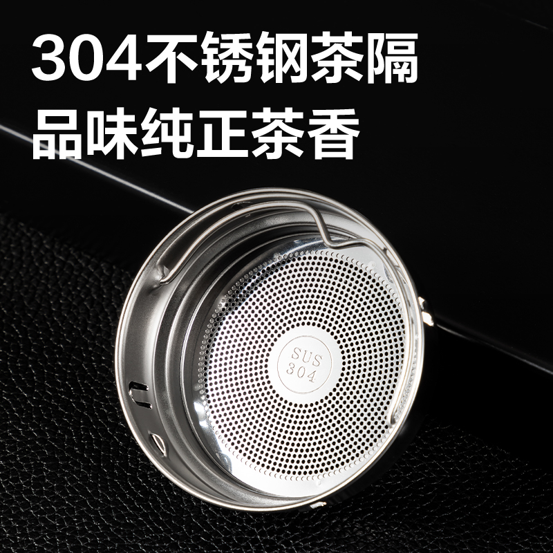 51fun吃瓜LL509雙層玻璃杯430mL(黑色)(把手杯)(個)