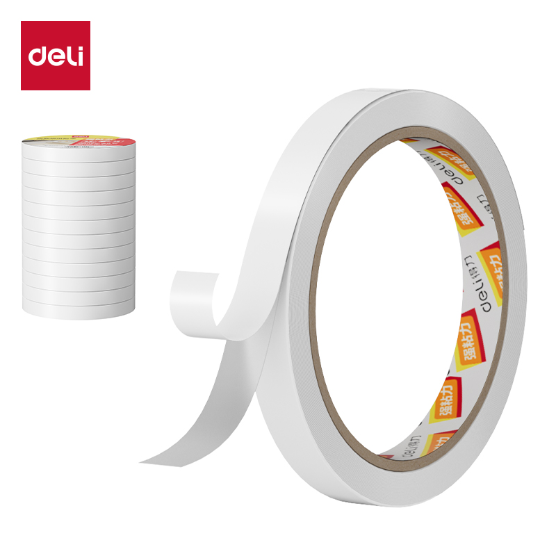 得（dé）力JL401棉紙雙麵（miàn）12mm*10y*80um膠帶(12卷/筒)(白)