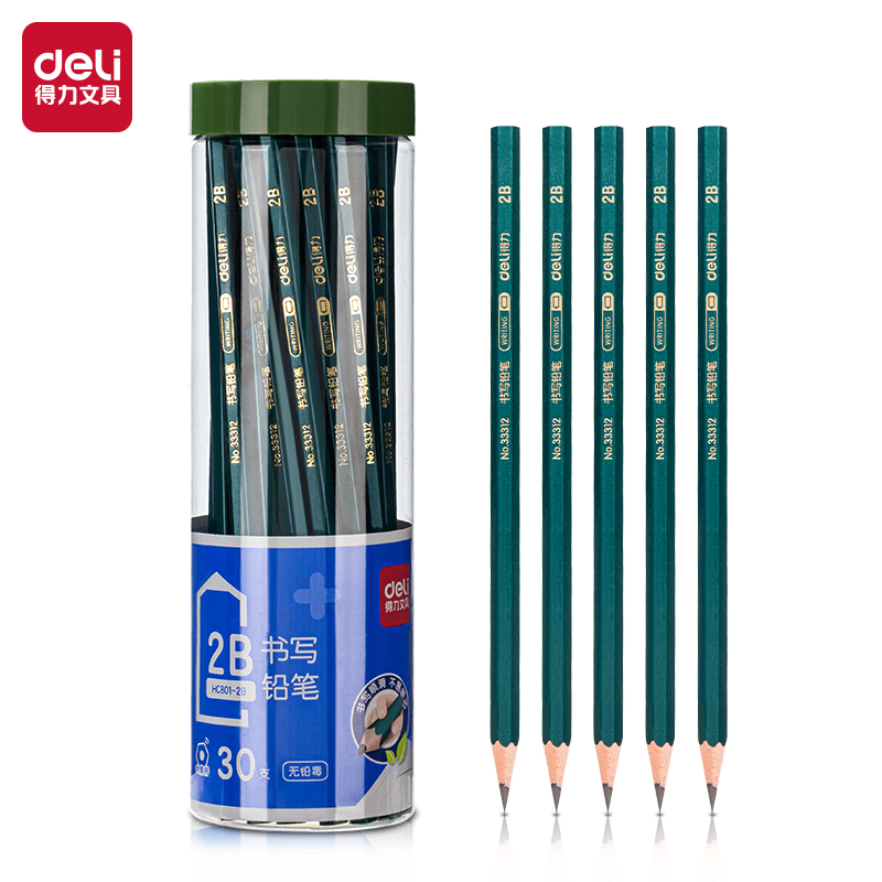 51fun吃瓜HC801-2B六角杆書寫鉛筆2B(綠)(30支/筒)