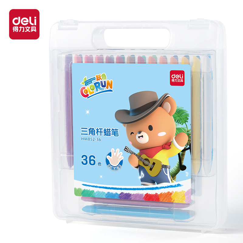 得（dé）力（lì）HM852-36_36色PP盒裝萌咿音（yīn）樂家三角杆蠟筆(混)