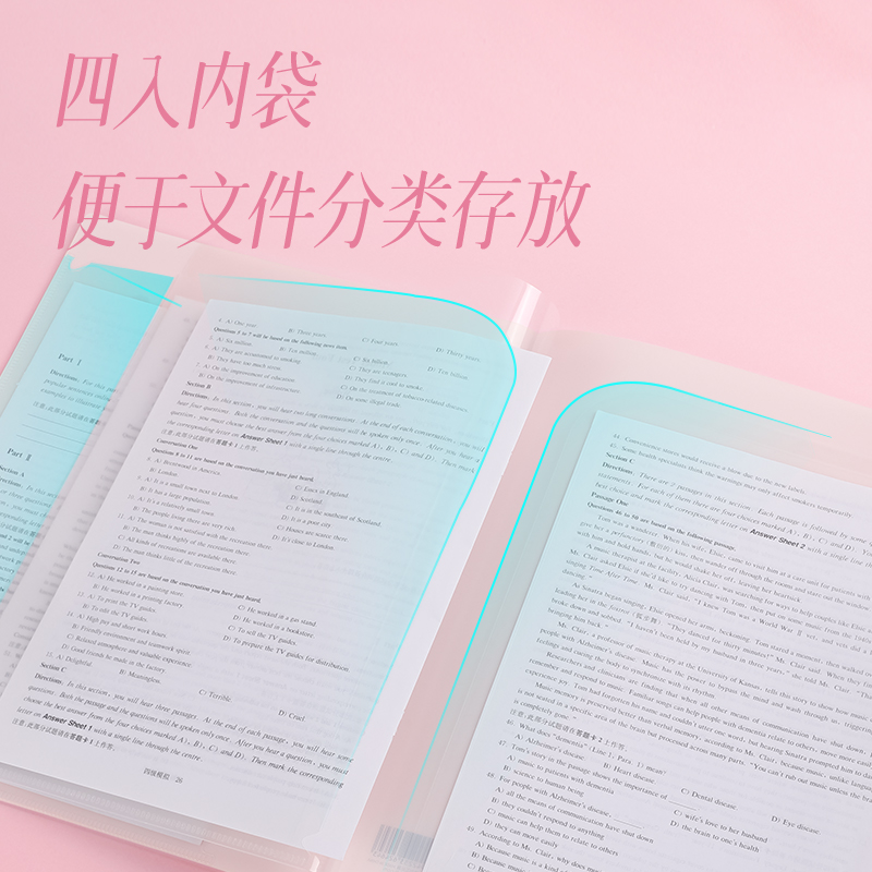 51fun吃瓜（lì）PP501_A4光櫻下4入文件套(櫻花混)(個)