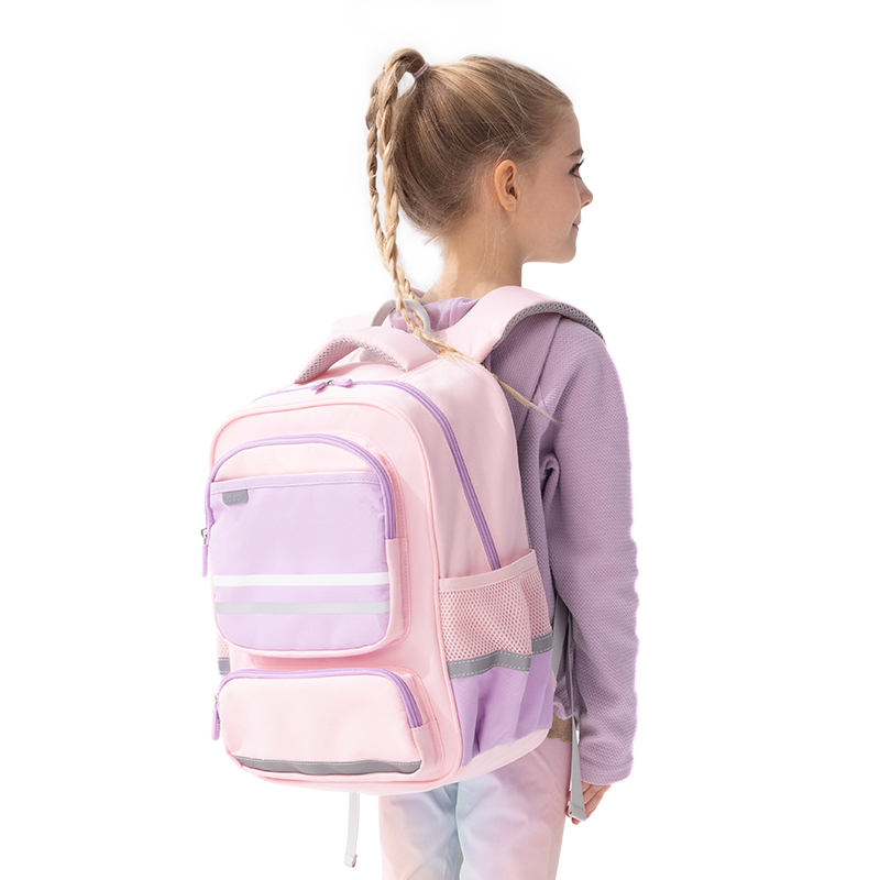 51fun吃瓜BB160中號拚（pīn）色高性價比學生書包(M-粉)(個)