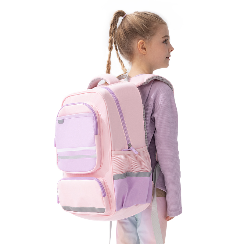 51fun吃瓜BB160大號拚色高性價比學生書包(L-粉)(個)