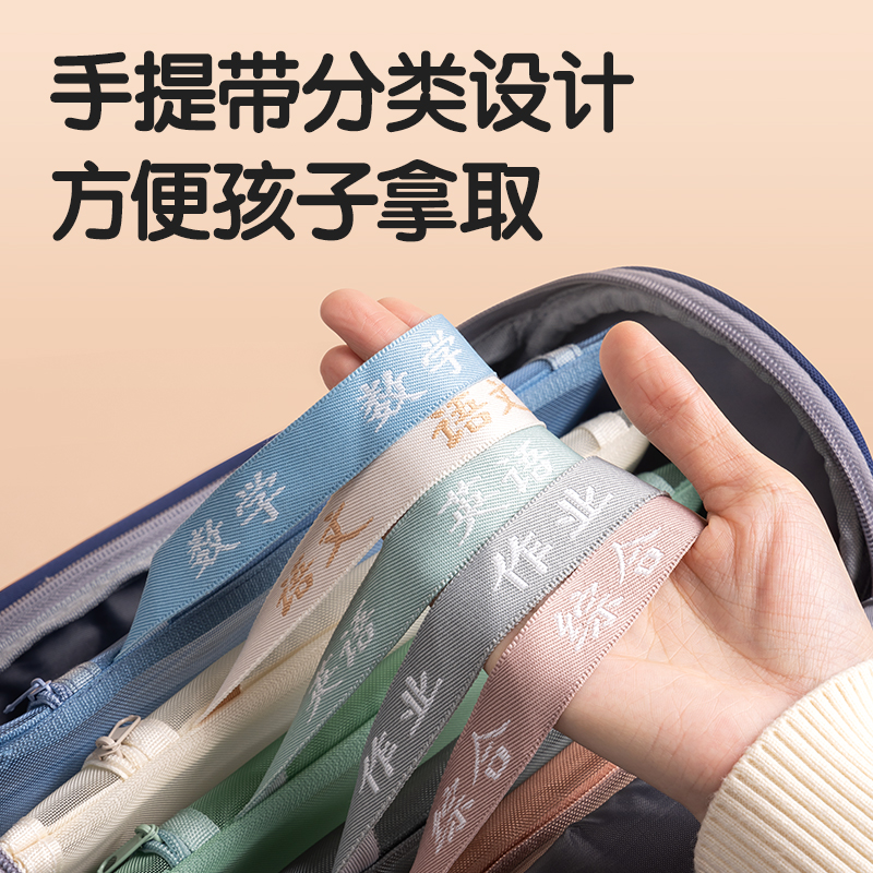 得（dé）力PP116A_A4雙層手提網紗（shā）拉鏈袋(彩網-作業灰)(個)