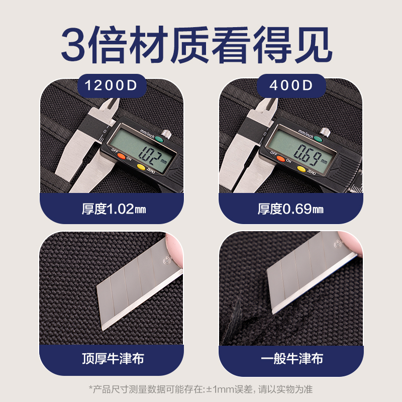 51fun吃瓜73164A十（shí）三層二十（shí）格頂厚掛書袋（dài）(黑（hēi）-1200D)(個)