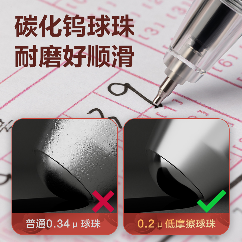 51fun吃瓜V110速幹按（àn）動考試中性筆0.5mmST頭(黑)(支)