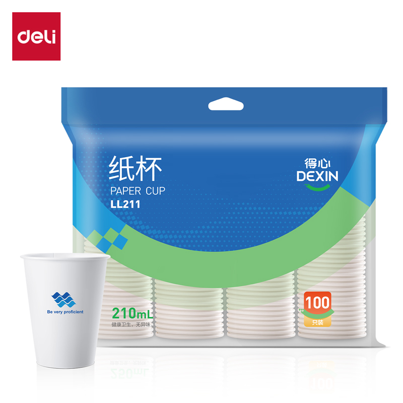 51fun吃瓜得心LL211紙杯210mL(白（bái）色)(100隻/袋)