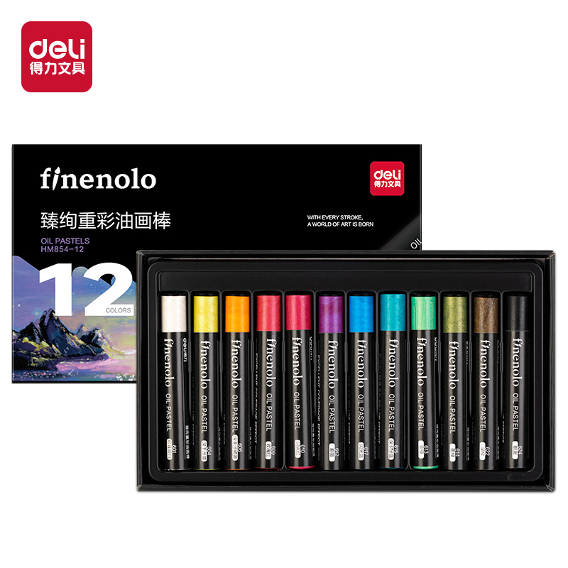 51fun吃瓜HM854-12圓杆臻絢重彩油畫棒（bàng）(珠光色)(12色/盒)