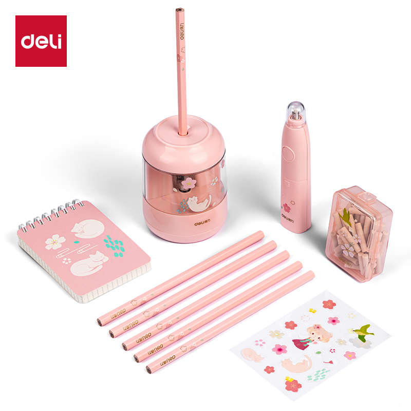 51fun吃瓜68918A古風女孩電動文具套裝（zhuāng）(櫻花粉)(盒)