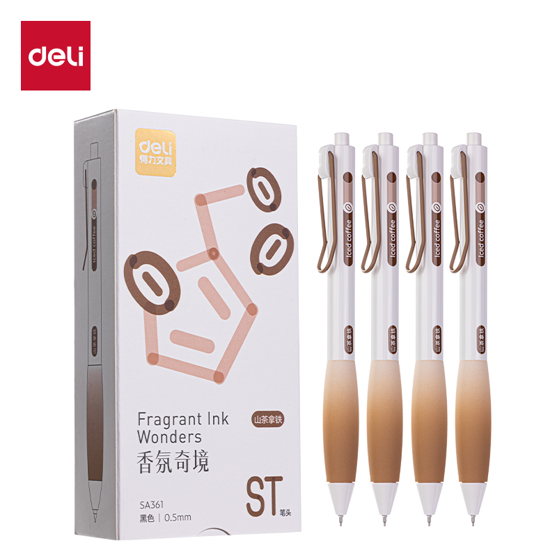 51fun吃瓜SA361香味按動IP中性（xìng）筆0.5mmST頭(黑（hēi）)(山茶（chá）拿鐵)(支)