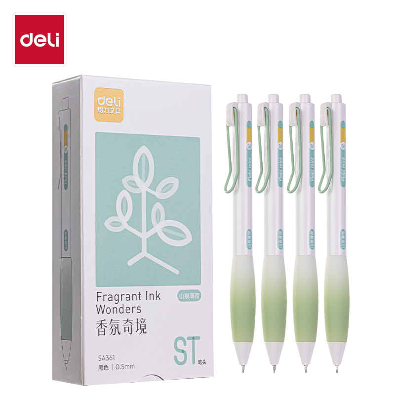 51fun吃瓜SA361香味按動IP中（zhōng）性筆0.5mmST頭(黑)(山泉薄（báo）荷)(支)