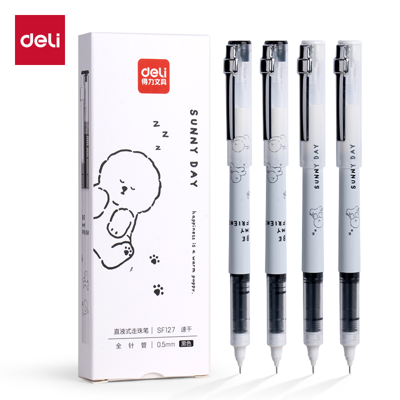 得（dé）力SF127直液筆-直液筆0.5mm全針管(黑)(4支/盒)