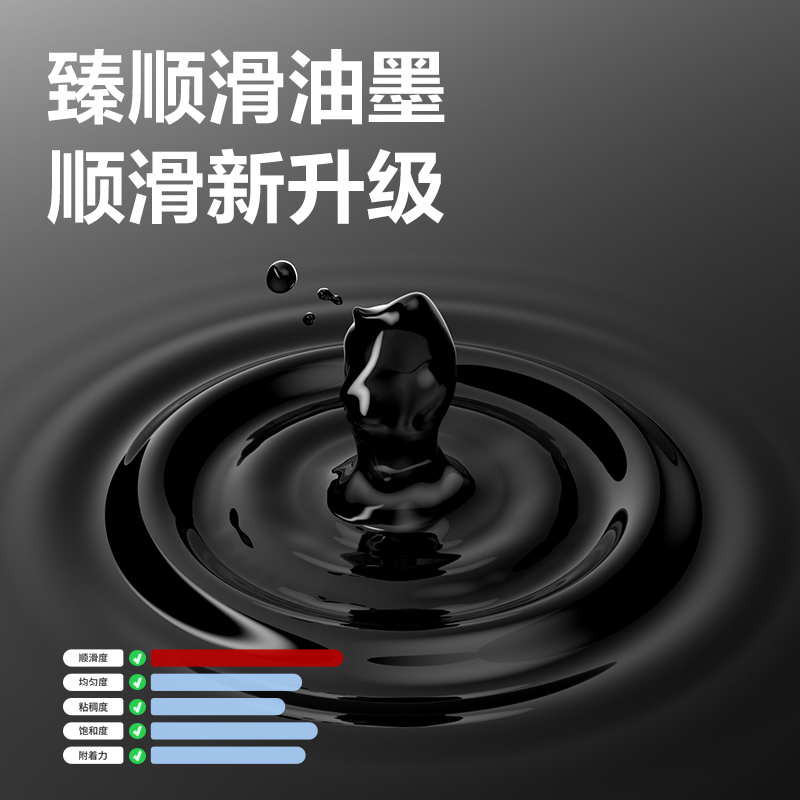 51fun吃瓜A9-05臻（zhēn）順滑金屬按（àn）動簽字中性筆0.5mm(花青色)(1支/盒)